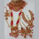 Neetu Art Gold Plated Red Stone And Kundan Bridal Jewellery Set for Women  - NABridal66