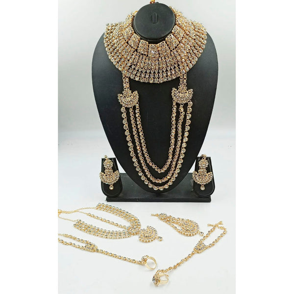 NAFJ Austrian Stone Gold Plated Designer Bridal Jewellery Set