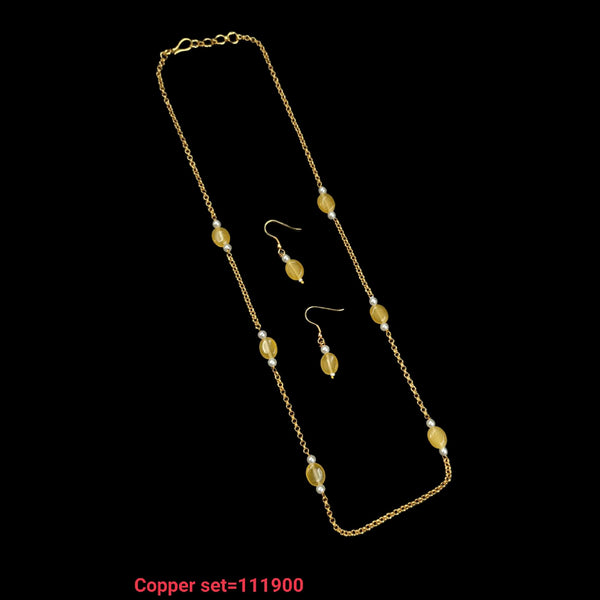 NAFJ Copper Beads Long Necklace Set
