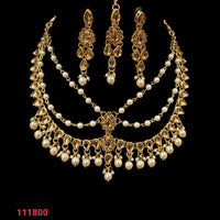 NAFJ Gold Plated Austrian Stone Choker Necklace Set