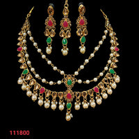 NAFJ Gold Plated Austrian Stone Choker Necklace Set