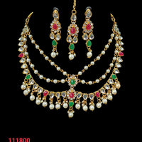 NAFJ Gold Plated Austrian Stone Choker Necklace Set