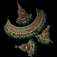 NAFJ Gold Plated Austrian Stone Choker Necklace Set