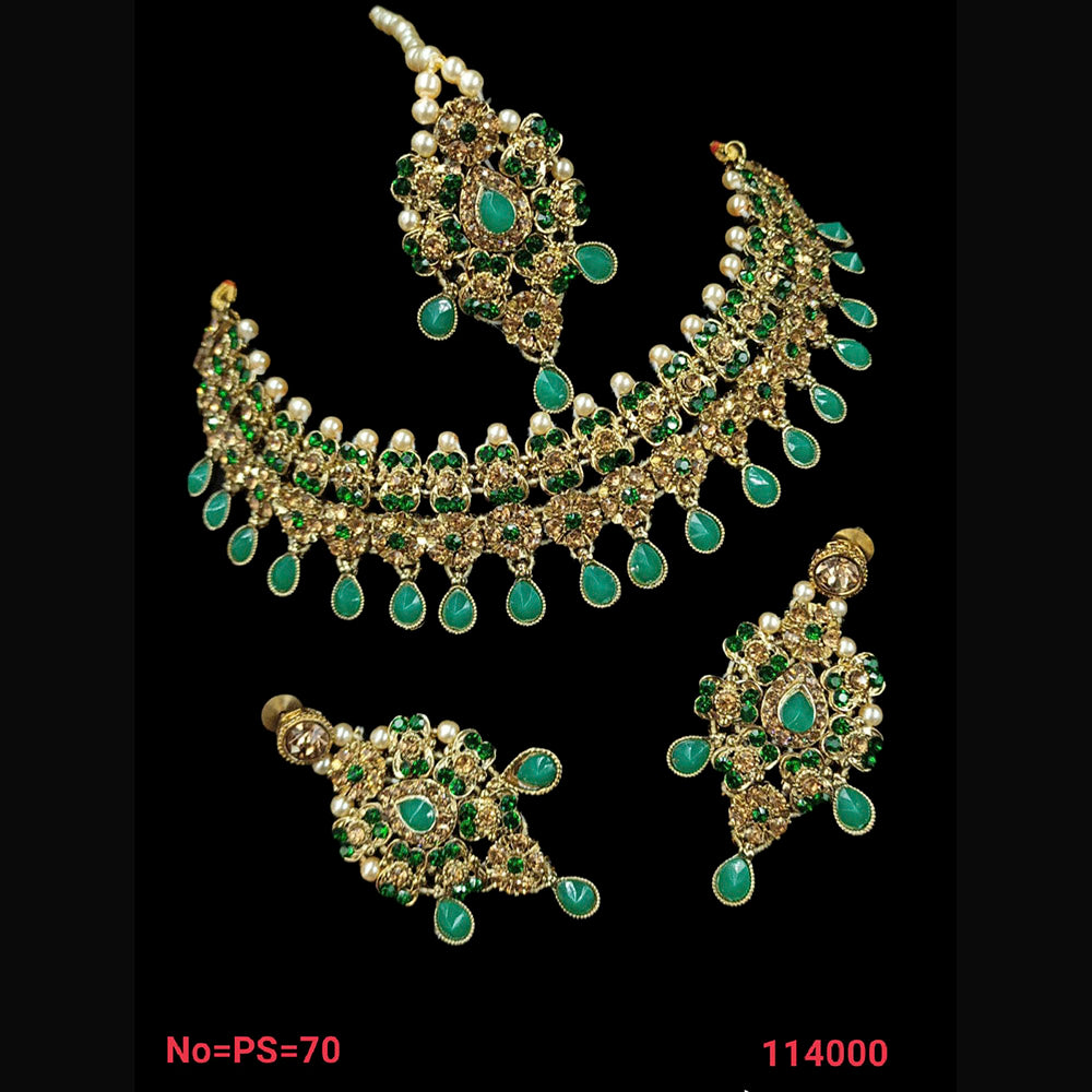 NAFJ Gold  Plated Austrian Stone Choker Necklace Set