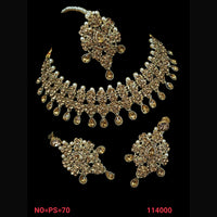 NAFJ Gold  Plated Austrian Stone Choker Necklace Set