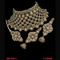 NAFJ Gold  Plated Austrian Stone Choker Necklace Set