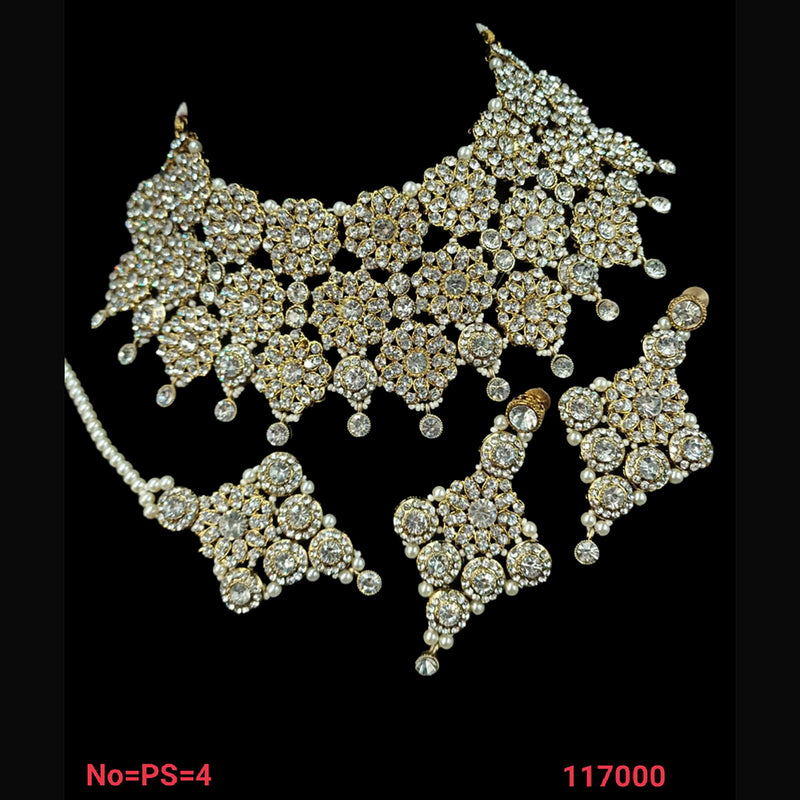 NAFJ Gold  Plated Austrian Stone Choker Necklace Set