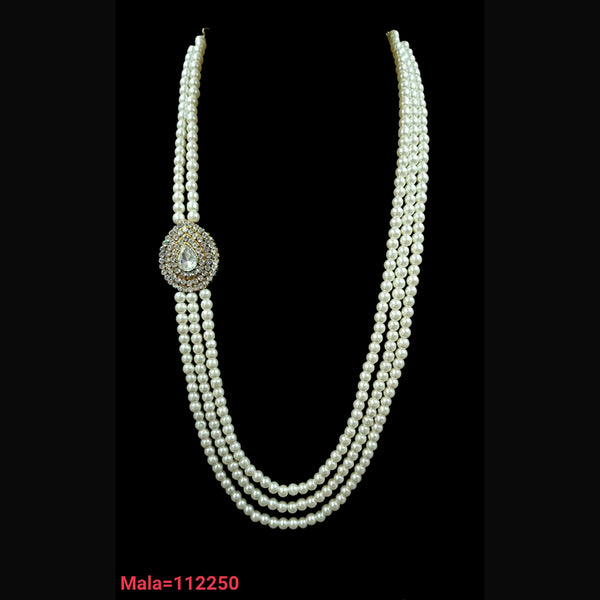 NAFJ Gold Plated Austrian Stone & Beads Long Necklace Set