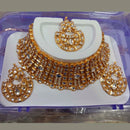 Neetu Art Gold Plated Kundan Stone Choker Necklace Set With Maang tikka