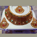 Neetu Art Gold Plated Kundan Stone Choker Necklace Set With Maang tikka