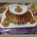 Neetu Art Gold Plated Kundan Stone Choker Necklace Set With Maang tikka
