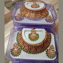 Neetu Art Gold Plated Kundan Stone Choker Necklace Set With Maang tikka