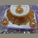 Neetu Art Gold Plated Kundan Stone Choker Necklace Set With Maang tikka