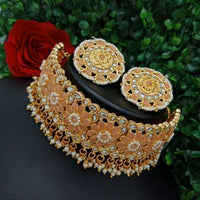 Neetu Art Gold Plated Kundan Stone Choker Necklace Set