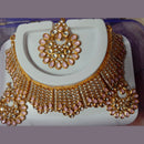 Neetu Art Gold Plated Austrian Stone Choker Necklace Set With Maangtikka