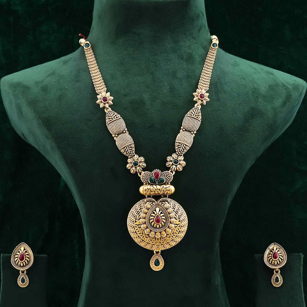 AV Universal Matte Gold Plated Fancy Necklace Set For Women & Girl
