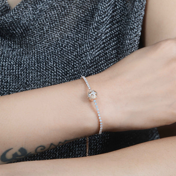 Nipura Rosegold Clover Bead Bolo-bracelet