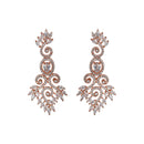 Kord Store Rose Gold Plated Handcrafted Zircon Stone Studded Floral Necklace Set for Women