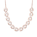 Kord Store Sporty Look American Diamond Rose Gold Plated Necklace Set For Women