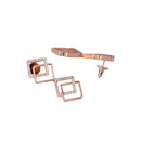 Kord Store Sporty Look American Diamond Rose Gold Plated Necklace Set For Women