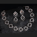 Kord Store Sporty Look American Diamond Rose Gold Plated Necklace Set For Women