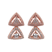 Kord Store Rose Gold Plated Fascinating CZ Studded Floral Jewellery Set For Women