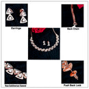 Kord Store Rose Gold Plated Fascinating CZ Studded Floral Jewellery Set For Women