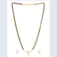 Mahi Ablazing Elegance Tanmaniya Chain Mangalsutra Set with Cubic Zirconia for Women (NL1101430G2)