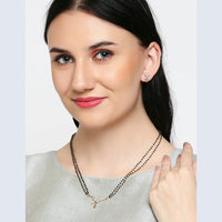 Mahi Ablazing Elegance Tanmaniya Chain Mangalsutra Set with Cubic Zirconia for Women (NL1101430G2)