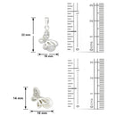 Mahi Rhodium Plated White Artificial Pearl Butterfly Pendant Set