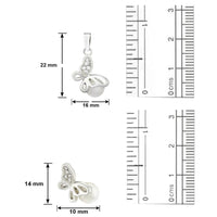 Mahi Rhodium Plated White Artificial Pearl Butterfly Pendant Set