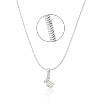 Mahi Rhodium Plated White Artificial Pearl Butterfly Pendant Set