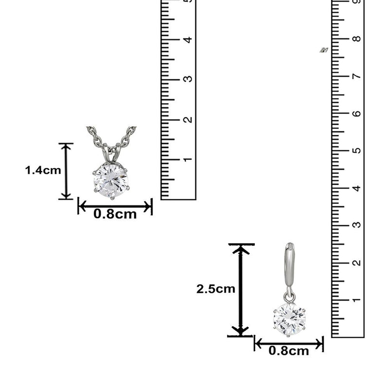 Mahi Solitaire White Round Crystal Pendant Set for Women (NL1103771RWhi)