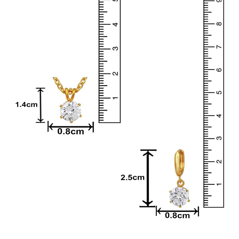 Mahi Solitaire White Round Crystal Pendant Set for Women (NL1103774GWhi)