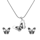 Mahi White Solitare Crystal Butterfly Shaped Pendant Set for Women (NL1103781R)