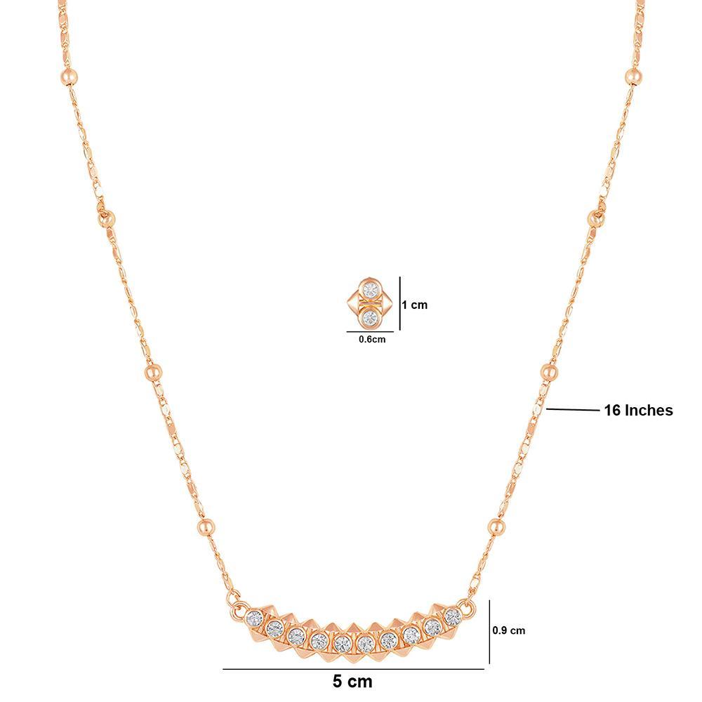 Mahi Dual Side Spikes Ethereal Solitaire Crystal Pendant Set for Women (NL1103792ZWhi)