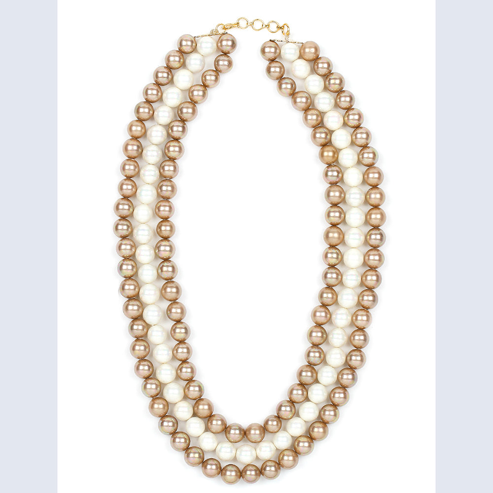 Mahi Tripple Layerd Artificial Pearl Necklace for Women (NL11037948G)