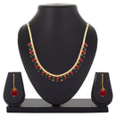 Mahi Mesmerising Necklace set with artificial beads for women (NL1103799GGreRed)