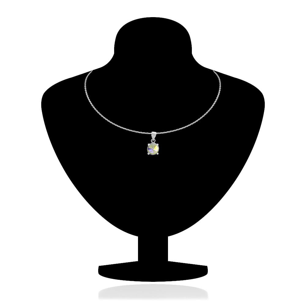 Mahi Liana Collection Rhodium Plated Made with Swarovski Crystal Pendant Set for Women