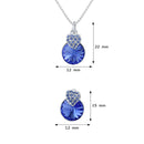 Mahi Rhodium Plated Blue Swarovski Crystal Pendant Set for Women