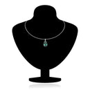 Mahi Rhodium Plated Green Swarovski Crystal Pendant Set for Women