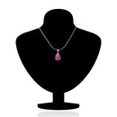 Mahi Rhodium Plated Purple Strawberry Pendant Set Made with Swarovski Crystal for Women