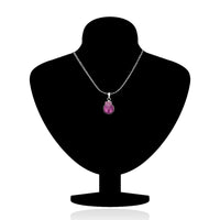 Mahi Rhodium Plated Purple Strawberry Pendant Set Made with Swarovski Crystal for Women
