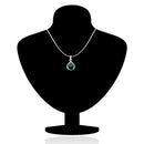 Mahi Rhodium plated Pretty Green Drop Pendant Set Made with Swarovski Crystal for Women