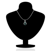 Mahi Rhodium plated Pretty Green Drop Pendant Set Made with Swarovski Crystal for Women