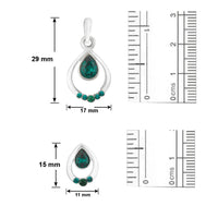 Mahi Rhodium plated Pretty Green Drop Pendant Set Made with Swarovski Crystal for Women