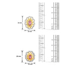 Mahi Gold plated Pink Paradise Flower Pendant Set Made with Swarovski Crystal for Women