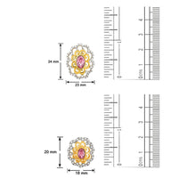 Mahi Gold plated Pink Paradise Flower Pendant Set Made with Swarovski Crystal for Women