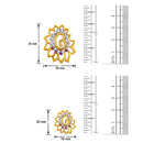 Mahi Gold plated Pink Shimmering Dahlia Flower Pendant Set Made with Swarovski Crystal for Women