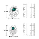 Mahi Rhodium plated Green Marigold Flower Pendant Set Made with Swarovski Crystal for Women